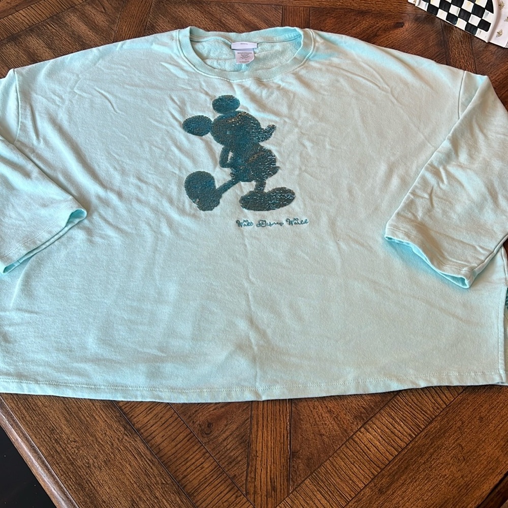 Walt Disney World teal sequent Mickey lightweight sweatshirt. EUS 2xl